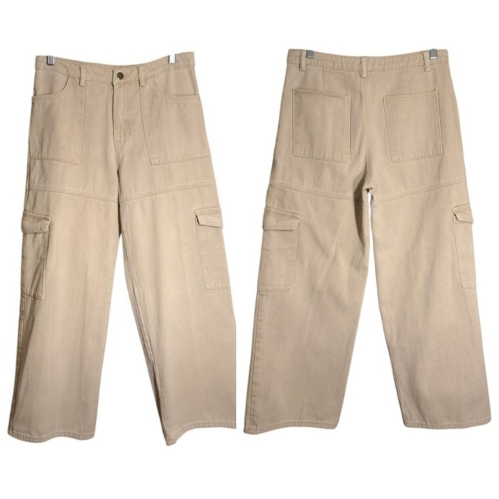 Pacsun Women's 90's Baggy Cargo Pants Size Small Beige Side Pockets